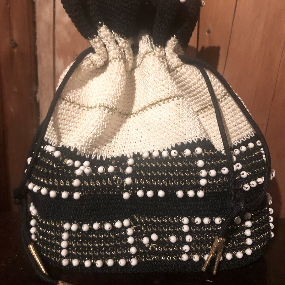 Crochet Beaded Purse - Designer Vintage